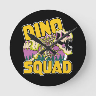 Dino Squad logo Round Clock