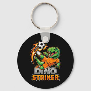 Dino Striker T-rex Soccer Kick Funny Dinosaur Spor Keychain