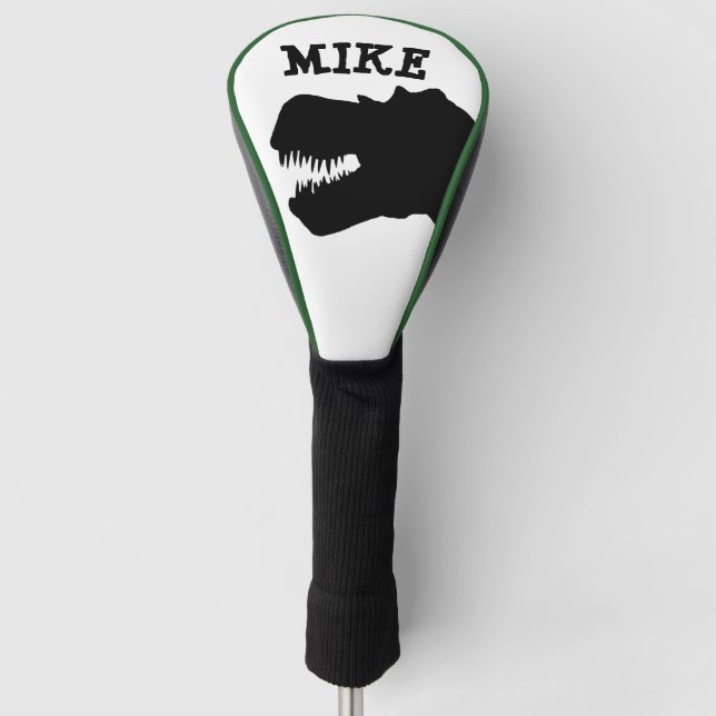 DINO T-REX FUNNY GOLF DRIVER COVER PERSONALIZED (Front)
