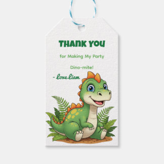 Dino Thank You Birthday Favor Tags
