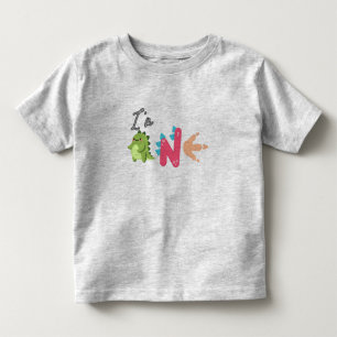 Dino TRex I'm 1 Birthday boys ONE Back to school Toddler T-shirt