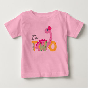 Dino TRex I'm 2 Birthday boys two Back to school Baby T-Shirt