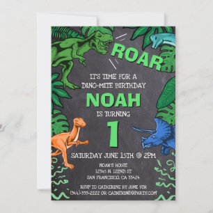 Dino Trex Jurassic Boy Dinosaur Birthday Invitation