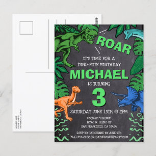 Dino Trex Jurassic Boy Dinosaur Birthday Postcard