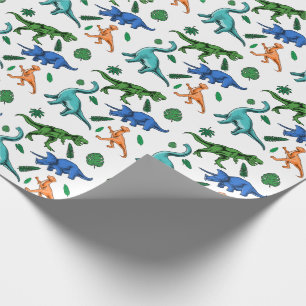 Dino Trex Jurassic Boy Dinosaur Birthday Wrapping Paper
