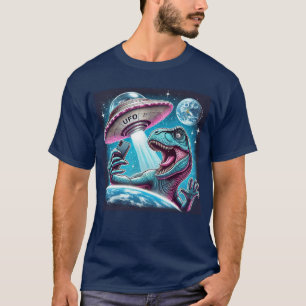 Dino UFO Selfie: Alien Encounter (Man Tshirt) #04 T-Shirt