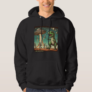 Dino UFO Selfie: Vintage Panic (Men's Hoodie) Hoodie
