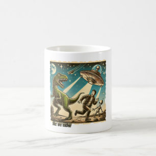 Dino UFO Selfie: Vintage Panic (Mug, Tee Mug,cup) Coffee Mug