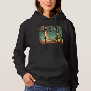 Dino UFO Selfie: Vintage Panic (Women's Hoodie) Hoodie