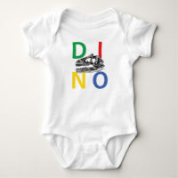 DINO - White Baby Jersey Bodysuit