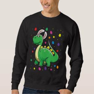 Dino With Bunny Ears Funny Egg Hunting Dinosaur Ea Sweatshirt