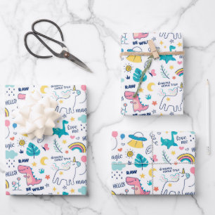 Dino wrapping paper sheet