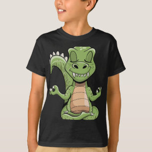 Dino Yoga Dinosaur Dragon Meditating T-rex Yogasau T-Shirt