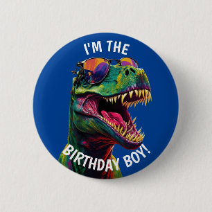 Dinoasur Cool T Rex BIRTHDAY Boy 2 Inch Round Button