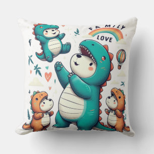 DinoBear Bond   Throw Pillow