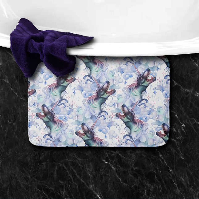 Dinocorn Clouds | Mystical Unicorn Horned Dinosaur Bath Mat (Creator Uploaded)