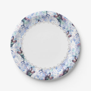 Dinocorn Clouds   Mystical Unicorn Horned Dinosaur Paper Plate