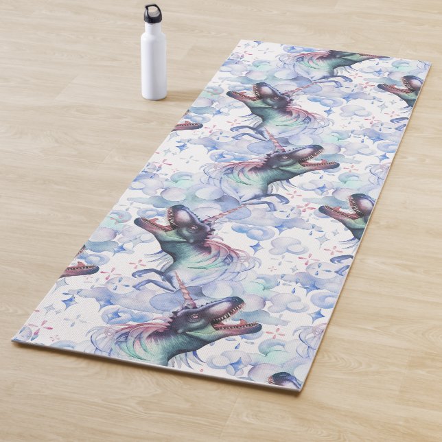 Dinocorn Clouds | Mystical Unicorn Horned Dinosaur Yoga Mat (In Situ)