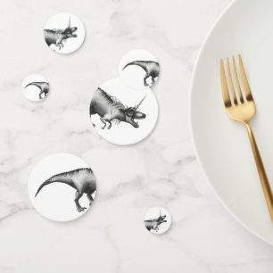 Dinocorn Silver Fantasy Unicorn Dinosaur Party Confetti
