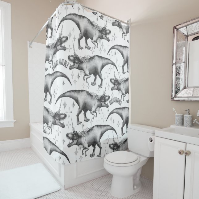 Dinocorn Silver Pattern | Fantasy Black and White (In Situ)