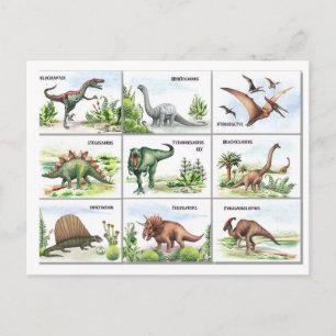 Dinodaurs chart postcard