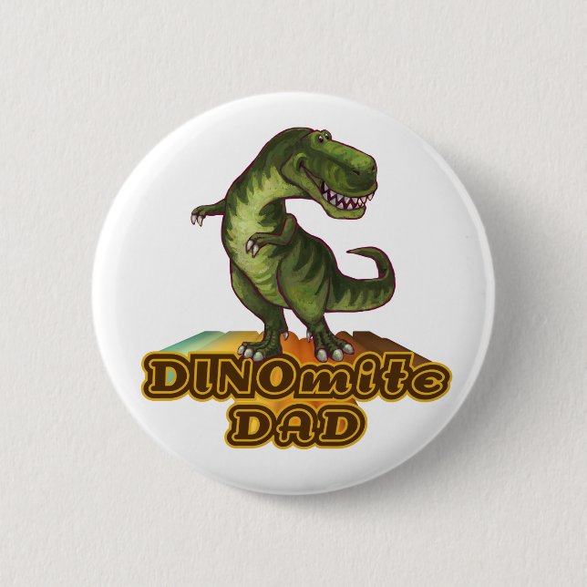 Dinomite Dad 2 Inch Round Button (Front)