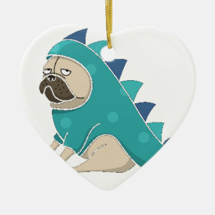 dinopug ceramic ornament