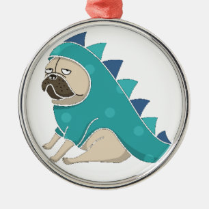 dinopug metal ornament