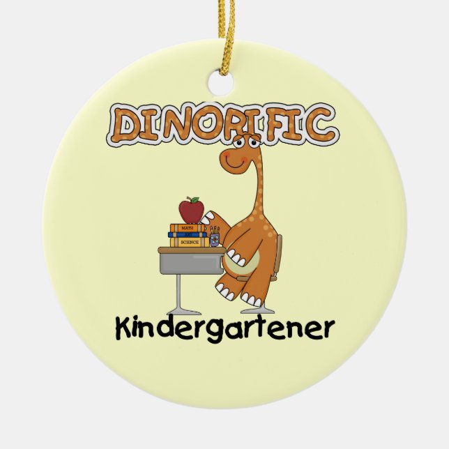 Dinorific Kindergartener T-shirts and Gifts Ceramic Ornament (Front)