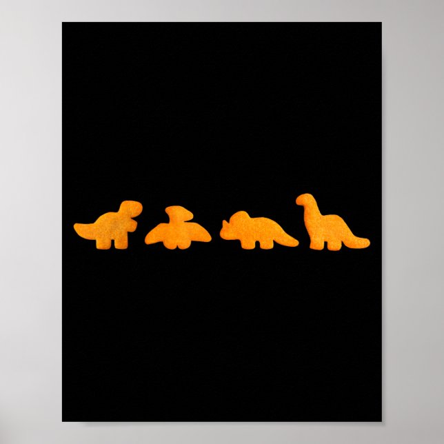 Dinos Chicken Nuggets Pattern _ Funny Realistic Di Poster (Front)