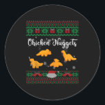 Dinos Chicken Nuggets Ugly Christmas Sweater Funny Classic Round Sticker<br><div class="desc">Dinos Chicken Nuggets Ugly Christmas Sweater Funny Realistic</div>