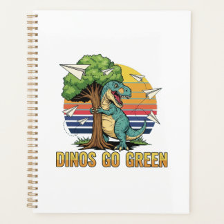 Dinos Go Green – Retro Eco Dinosaur Design Planner