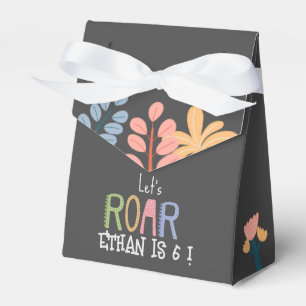 Dinos let's roar kids birthday favor box
