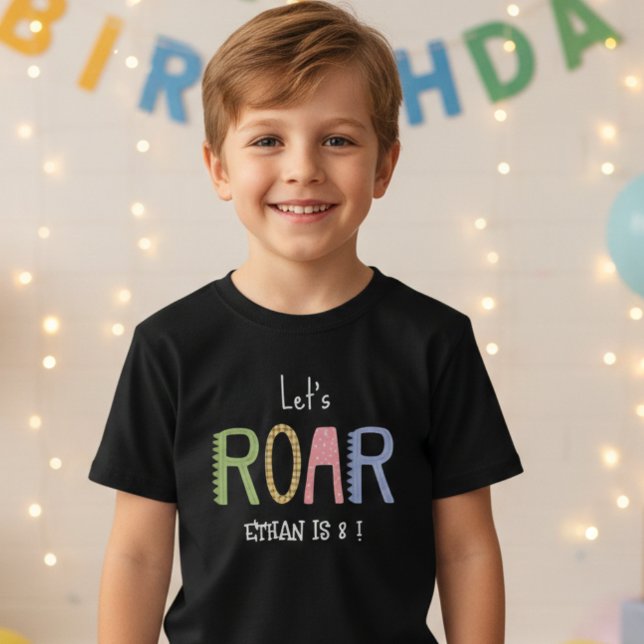 Dinos let's roar kids birthday  T-Shirt (Creator Uploaded)