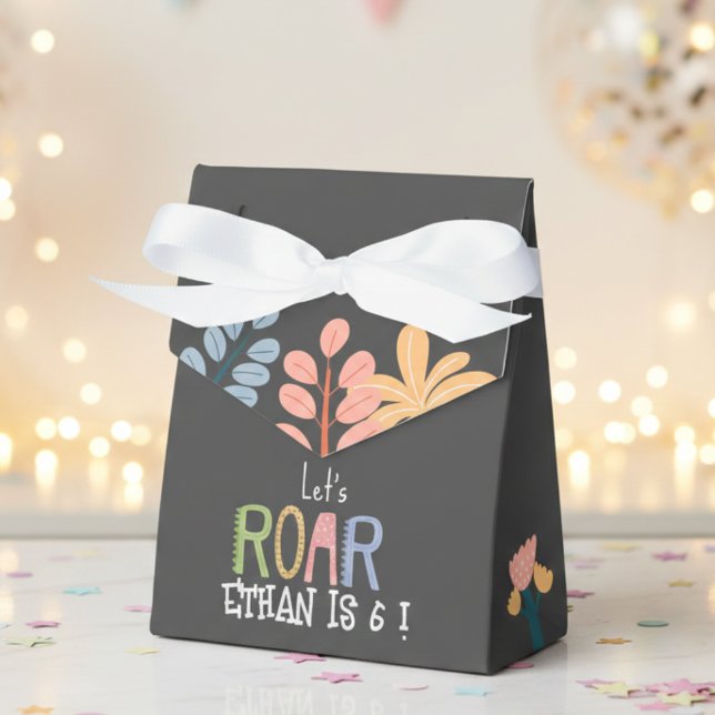 Dinos let's roar prehistoric kids birthday favor box (Creator Uploaded)