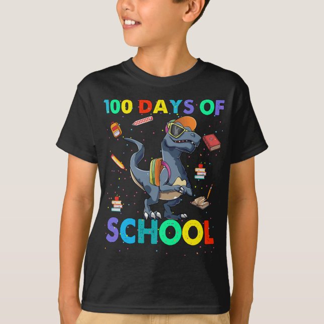Dinosaur 100th day of School T-Shirt (Front)