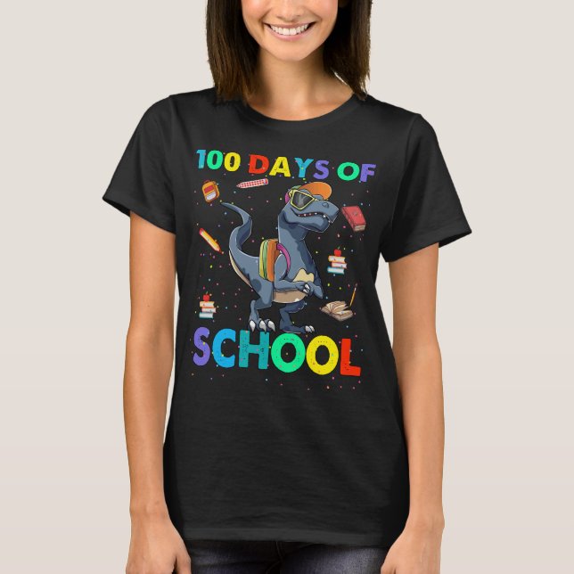 Dinosaur 100th day of School T-Shirt (Front)
