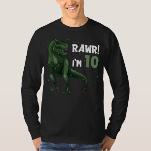 Dinosaur 10th Birthday  Reptile Animal  Graphic T-Shirt