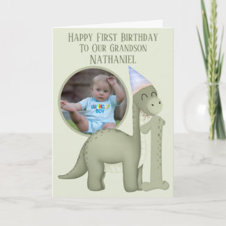 Dinosaur 1 Photo Aperture First Birthday Card