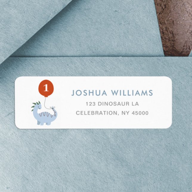 Dinosaur 1er Anniversaire de retour étiquette adre (Créateur téléchargé)