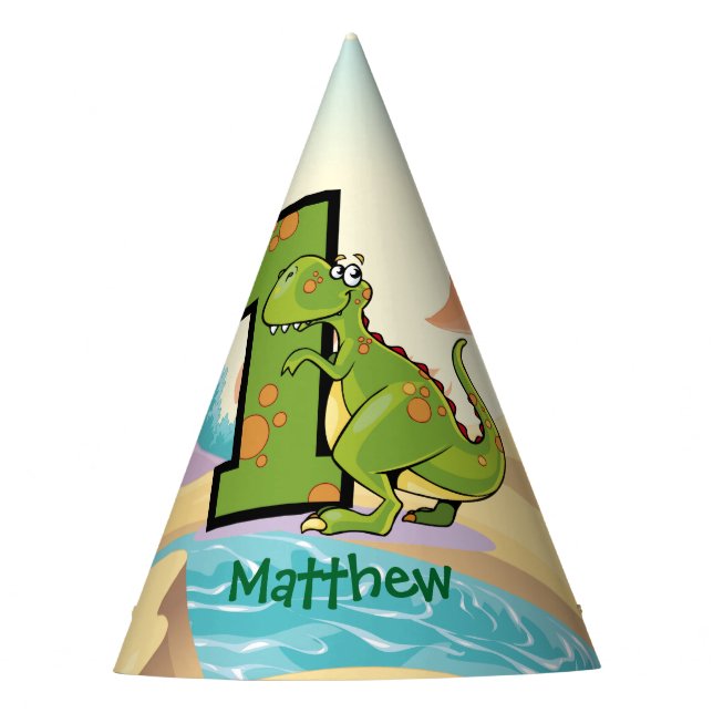 Dinosaur 1st Birthday Party Custom Hat (Front)