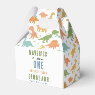 Dinosaur 1st Birthday Party Cute Prehistoric Favor Box