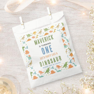 Dinosaur 1st Birthday Party Cute Prehistoric Favour Bag