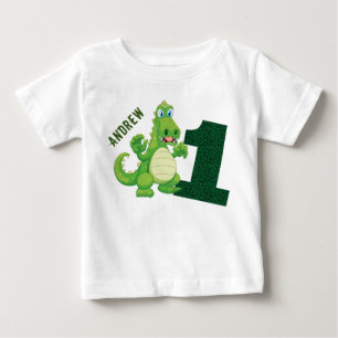 Dinosaur 1st Birthday Personalized Baby T-Shirt