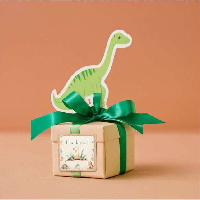 Dinosaur 1st Birthday Thank You Stickers (Creator Uploaded)