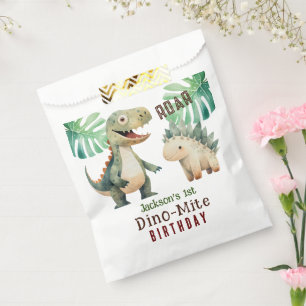 Dinosaur 1st Birthday Watercolor  Favour Bag