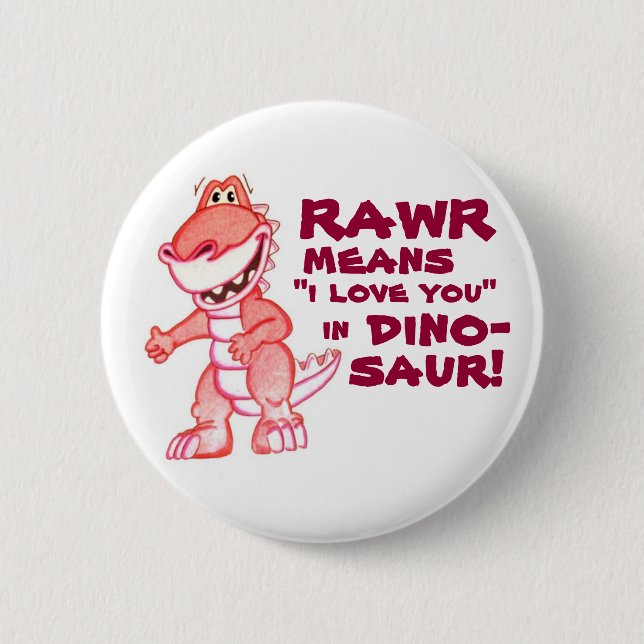 dinosaur 2 inch round button (Front)