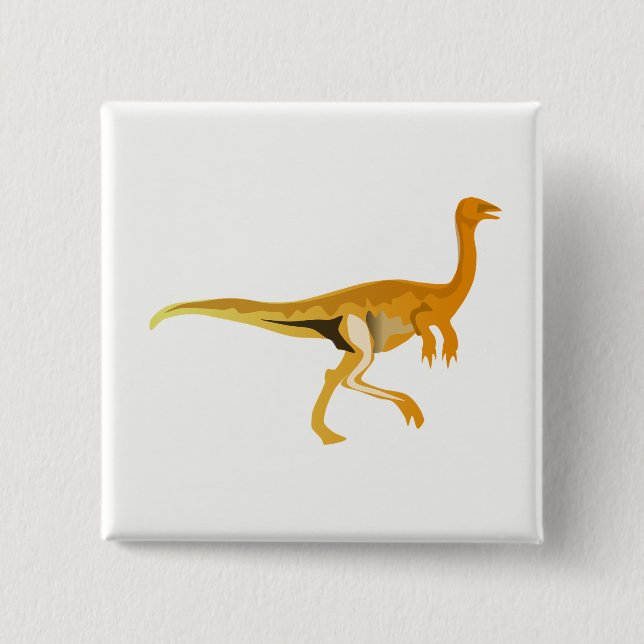 Dinosaur 2 Inch Square Button (Front)