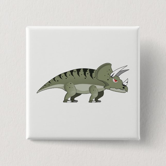 Dinosaur 2 Inch Square Button (Front)