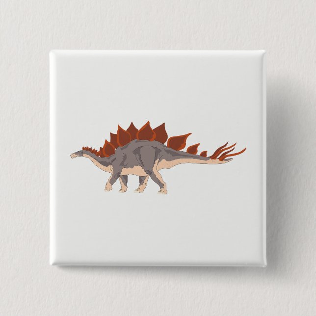 Dinosaur 2 Inch Square Button (Front)